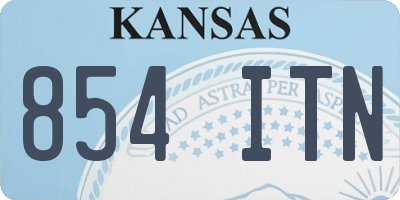 KS license plate 854ITN