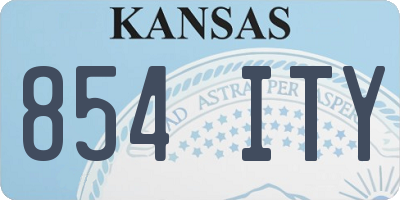 KS license plate 854ITY