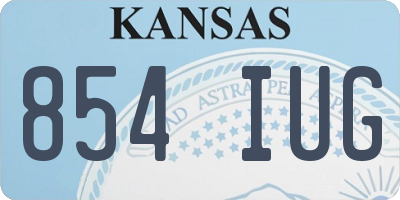 KS license plate 854IUG