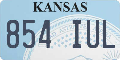 KS license plate 854IUL