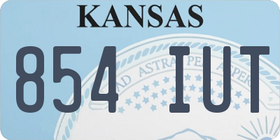 KS license plate 854IUT