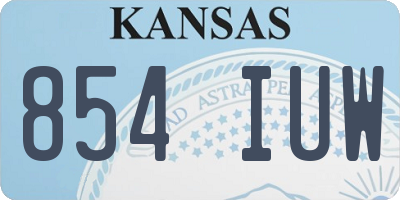 KS license plate 854IUW