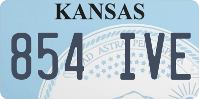 KS license plate 854IVE