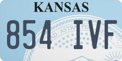 KS license plate 854IVF