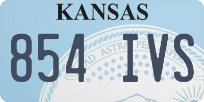 KS license plate 854IVS