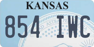 KS license plate 854IWC