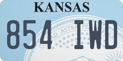 KS license plate 854IWD