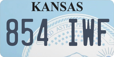 KS license plate 854IWF