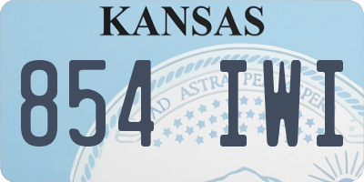 KS license plate 854IWI