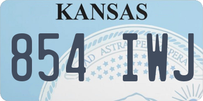 KS license plate 854IWJ