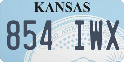 KS license plate 854IWX