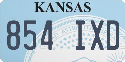 KS license plate 854IXD