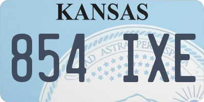 KS license plate 854IXE