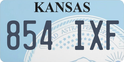 KS license plate 854IXF