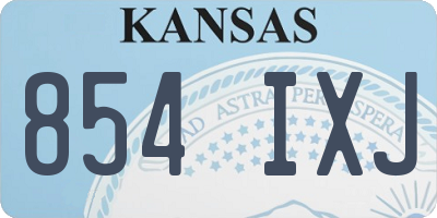 KS license plate 854IXJ