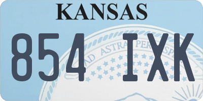KS license plate 854IXK