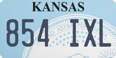 KS license plate 854IXL