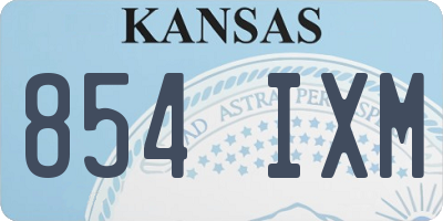 KS license plate 854IXM