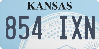 KS license plate 854IXN