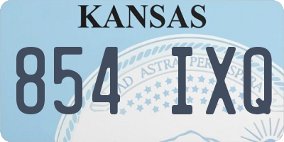 KS license plate 854IXQ