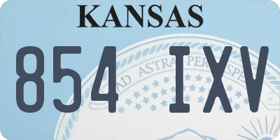 KS license plate 854IXV