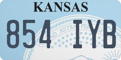 KS license plate 854IYB