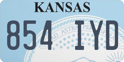 KS license plate 854IYD