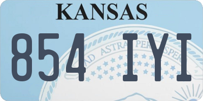 KS license plate 854IYI