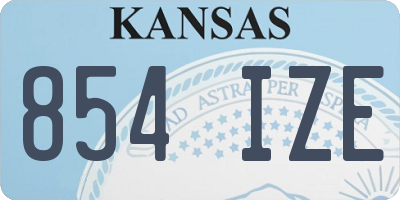 KS license plate 854IZE