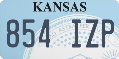 KS license plate 854IZP