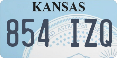 KS license plate 854IZQ