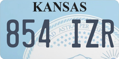 KS license plate 854IZR