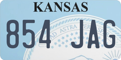 KS license plate 854JAG