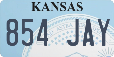 KS license plate 854JAY