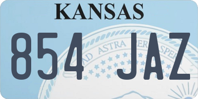 KS license plate 854JAZ