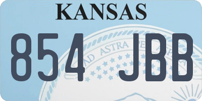 KS license plate 854JBB