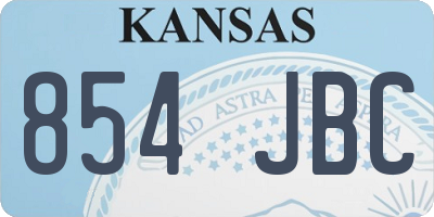 KS license plate 854JBC