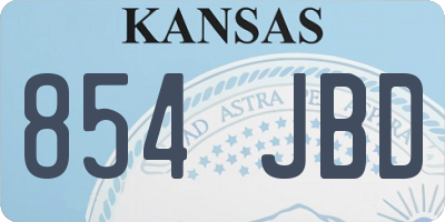 KS license plate 854JBD