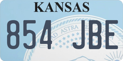 KS license plate 854JBE