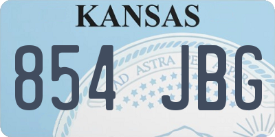 KS license plate 854JBG
