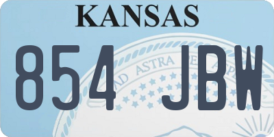 KS license plate 854JBW