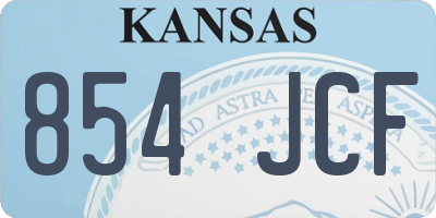KS license plate 854JCF