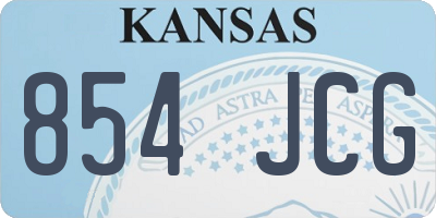 KS license plate 854JCG
