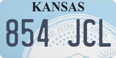 KS license plate 854JCL