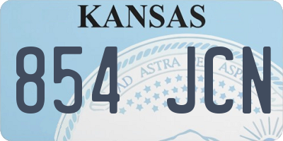 KS license plate 854JCN