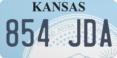 KS license plate 854JDA