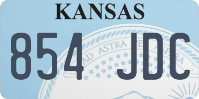 KS license plate 854JDC