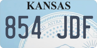 KS license plate 854JDF