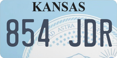 KS license plate 854JDR