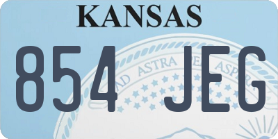 KS license plate 854JEG